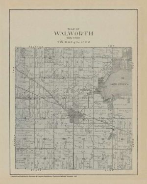 plat-map-walworth-1921-pmaw1921-Framed Vintage Artwork from Interior Elements, Eagle WI