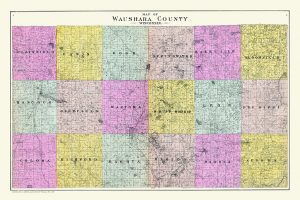 plat-map-waushara-county-pmwcwc-Framed Vintage Artwork from Interior Elements, Eagle WI