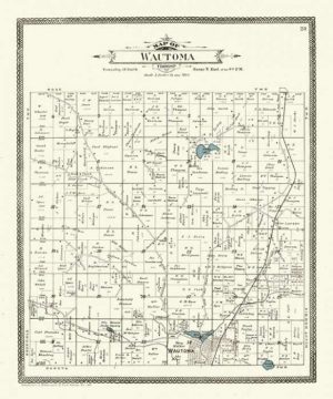 plat-map-wautoma-pmwcw-Framed Vintage Artwork from Interior Elements, Eagle WI