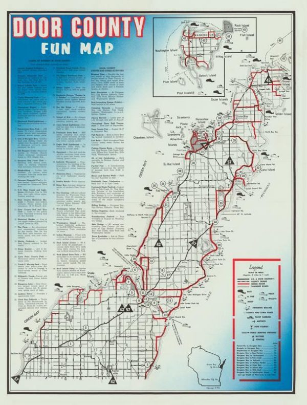 Door County Framed Map from Interior Elements, Eagle WI