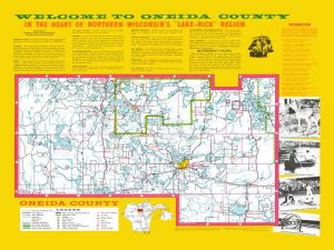 Onieida County 18x24 Framed Map from Interior Elements, Eagle WI