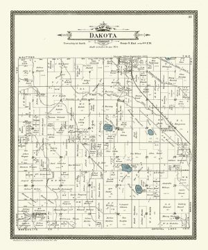 Plat Map Dakota PMWCD Framed Map from Interior Elements, Eagle WI