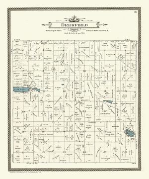 Plat Map Deerfield PMWCDF Framed Map from Interior Elements, Eagle WI
