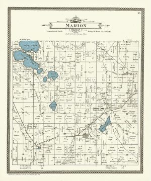Plat Map Marion PMWCM Framed Map from Interior Elements, Eagle WI