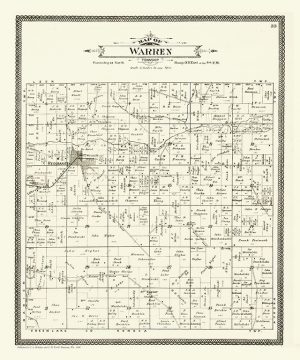 Plat Map Warren PMWCW Framed Map from Interior Elements, Eagle WI