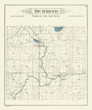 Richmond IL 1892 20x24 Framed Map from Interior Elements, Eagle WI
