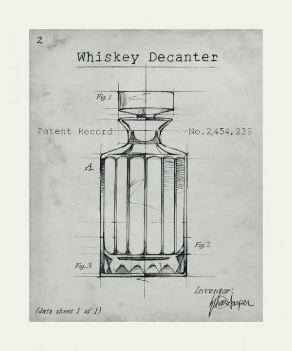 Whiskey Decanter 10x12 Invert Framed Artwork from Interior Elements, Eagle WI