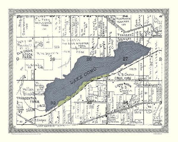 Lake Como Wisconsin Map 1921 Copy 