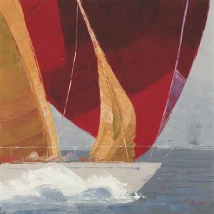 red&gold sailboat