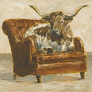 Steer in Leather Chair