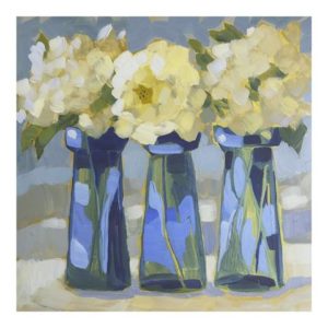 Hydrangeas in Blue Vases