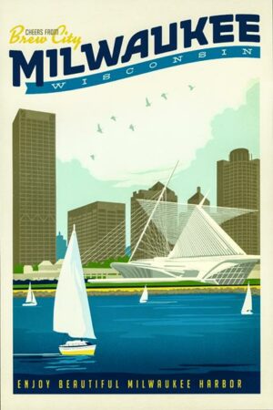 Milwaukee Poster in Blue