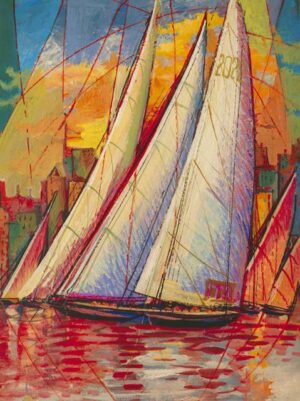Sailboats with Red Lines