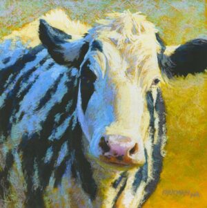 Cow with Yellow Background